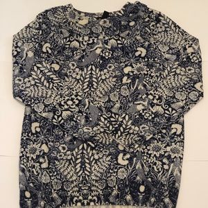 J.Crew Toile Print Mermaid Sweater (S)